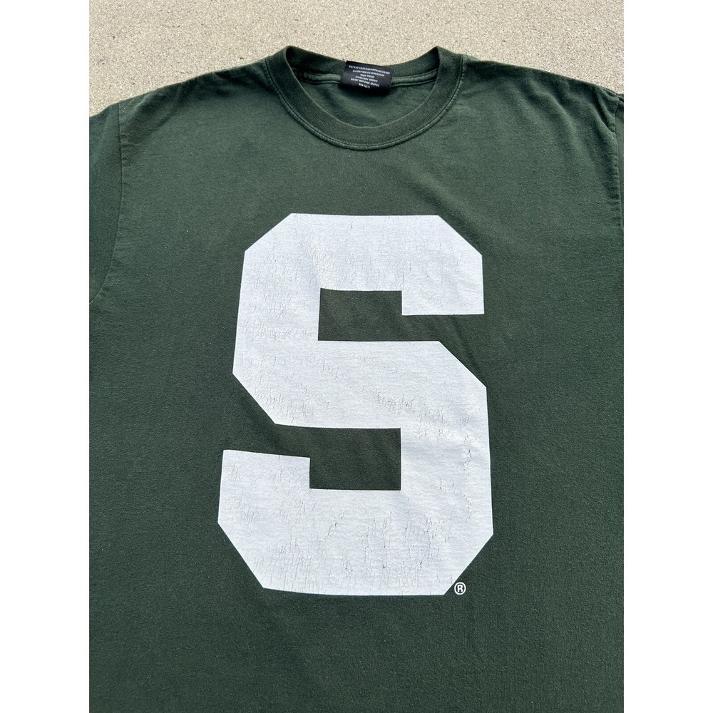 Vintage 00s Michigan State Spartans College Logo T-Shirt Size Medium